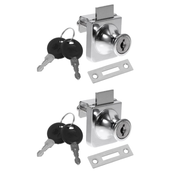 unbranded 2pcs Sliding Glass Door Lock Glass Showcase Lock Display Cabinet Lock Anti-theft Lock