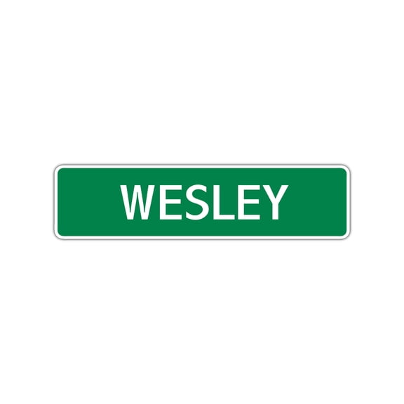 Wesley Boys Children Name Indoor Outdoor Wall Novelty Letter Printed Plaque Decoration Label Aluminum Sign 4"x13.5"