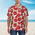 thumbnail image 2 of Balery Rose Flowers Camisas hawaianas de manga corta para hombre, camisas playeras de corte holgado, camisas de vacaciones con botones,X-Large, 2 of 7