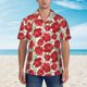 thumbnail image 2 of Fotbe Rose Flowers Camisa Hawaiana para Hombre Unisex – Camisa Casual de Verano con Botones de Manga Corta de Algodón y Lino,Large, 2 of 7