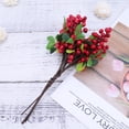 thumbnail image 2 of ROMANSENTIAL 5Pcs Red Artificial Berries PVC Picks for Christmas Flower Basket Decor, 2 of 8