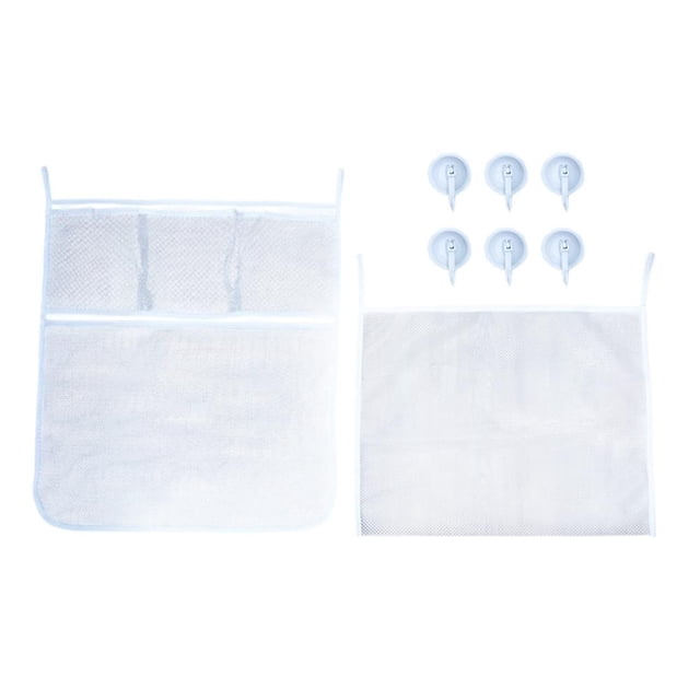 ¡Organizador de Juguetes de Baño de Gran Capacidad con 3 Compartimentos - ¡Bolsa de Malla Secado-Rápido!