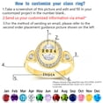 thumbnail image 3 of Ccjcinata Fully Personalized Customized class rings Sterling Silver Women's High School and College Class Ring – Classic Collection (Sterling Silver - Gold Plated), 3 of 10