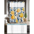 thumbnail image 6 of No Hook Cloth Fabric Shower Curtain with Snap in Liner, Lemon Leaves Waterproof Shower Curtains Set with See Through Top Window, Rustic Wildflower Garden Motifs Fruit Bath Curtains Shower 72"x78", 6 of 6