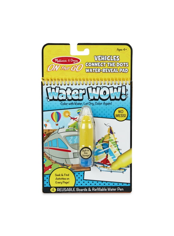 Melissa & Doug On the Go Water Wow! Reusable Water-Reveal Connect the Dots Activity Pad  Vehicles