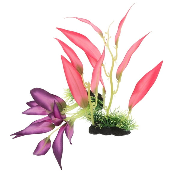 CTIRCHIU Assorted Color Realistic Aquarium Plants Silk Fabric Simulated Underwater Decoration for Fish Tank 2pcs