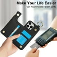 thumbnail image 5 of Allytechgroup iPhone 16 Pro Wallet Case, RFID Blocking Zipper Pocket Ring Holder Kickstand Bumper Shockproof Portable Durable Phone Case for Apple iPhone 16 Pro, Black, 5 of 8
