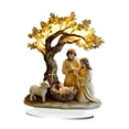 thumbnail image 2 of Letrero acrílico de la Natividad, decoración de mesa, obra de arte, centro de mesa cristiano 2D, Navidad Árbol, 2 of 7