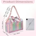 thumbnail image 2 of Jessica Simpson Overnight Weekender Duffel Travel Tote Bag with Adjustable Luggage Shoulder Strap for Women, Travel, Gymnastics, Sports and Recreation in Metallic Mermaid, 2 of 5