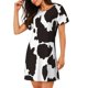 thumbnail image 2 of Fotbe Cow Skin 2 Bata de Dormir para Mujer con Estampado, Camisón de Algodón de Manga Corta, Ropa de Dormir Casual, 2 of 6