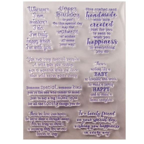 Tmboryuu Blessing Quotes Silicone Clear Seal Stamp DIY Scrapbooking Embossing Photo Album