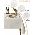 thumbnail image 2 of Cream Solid Color Table Cloth, Waterproof Tablecloth for Square Tables, Aesthetics Contemporary Luxury Reusable Washable Fabric Table Cover for Restaurant Kitchen Dining Tables 54"x54", 2 of 9