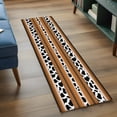thumbnail image 4 of Runner Rug 2'x6' Brown Checkered Leopard Print Hallway Runner Rugs Washable Non-Slip Bedside Floor Mats Carpet for Kitchen Bedroom Laundry Room Bathroom, 4 of 9