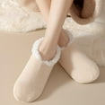 thumbnail image 6 of QUOTAY Lined Slipper Socks for Women Thick Warm Indoor Footwear with Grip Cozy Floor Socks Non Shedding Booties 01_Light Gray，One Size, 6 of 6