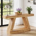 thumbnail image 1 of Fnova 55" Farmhouse Console Table, 2-Tier Storage Sofa Table, Long Wood Entryway Table for Hallway, Living Room, Easy Assembly, 1 of 18