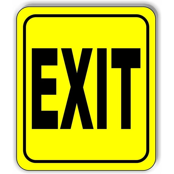EXIT yellow black Aluminum Composite Sign, 15"x18"