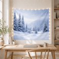 thumbnail image 5 of Blue Fir Trees in Snowy Mountain Valley, Serene Illustration for Nature Lovers, Winter Landscape Decor, Christmas Gift, Tapestry Wall Hanging for Bedroom and Living Room, 5 of 6
