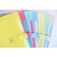 thumbnail image 2 of 5 Pockets Plastic Expanding File Folders A4 Letter Size Snap Closure Accordion Folder Paper Document Organizer Set (Yellow with Random Smile Face), 2 of 6