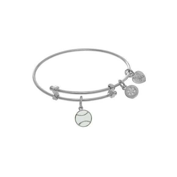 Enamel Softball Tween Bangle Charm Bracelet 6 Inches Adjustable