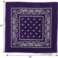 thumbnail image 5 of Motique Accessories Purple Paisley Bandana 22-inch 100% Cotton, 5 of 6