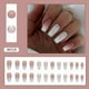 thumbnail image 5 of 24pcs Short Nails White Pink Ombre Stick On Nails Press On Nails with Glitter Sequins Removable Adhesive Nails False Nails Acrylic Full Cover Nails Wo, 5 of 5