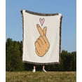 thumbnail image 2 of Finger Heart K-Pop Hand Sign, Woven Blanket, 2 of 4