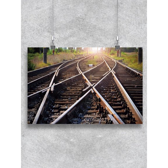 Railway Leading Into The Sunset Poster -Image by Shutterstock