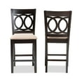 thumbnail image 2 of Baxton Studio Lenoir Modern and Contemporary Sand Fabric Upholstered Espresso Brown Finished Wood Counter Height Pub, 2 of 7