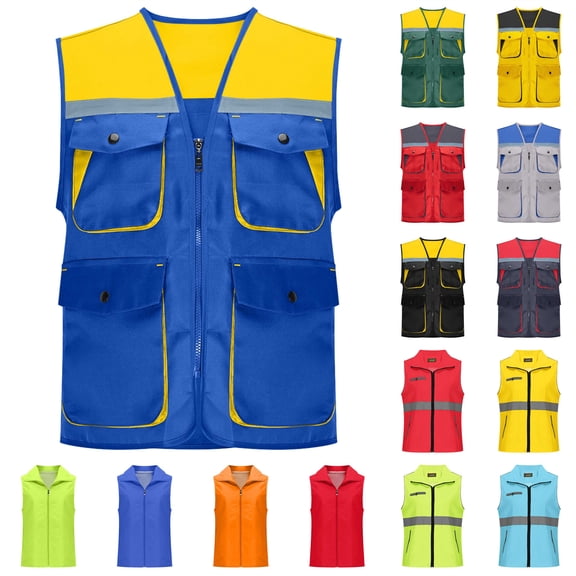 lcziwo Womens Sleeveless Softshell Vest Zipper Lapel Collar Mesh Breathable Work Vests Solid Color Sleeveless Fishing Hiking Travel Jackets, Blue, XXXL