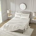 thumbnail image 3 of Comfort Classics Satin Ivory Luxury 6 PC Sheet Set, Queen - Wrinkle Free, 3 of 18