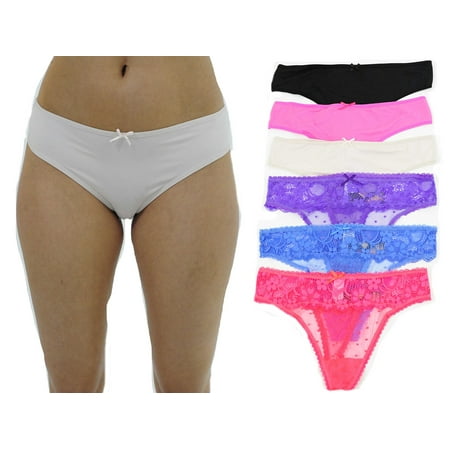 

Just Intimates Thongs / Panties for Women (Pack of 6) (Small)