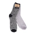 thumbnail image 1 of Calceta Cozy Polo Club para Hombre, Diseño Liso Negro Jaspe con Gris Jaspe 2 Pares Unitalla, 1 of 3