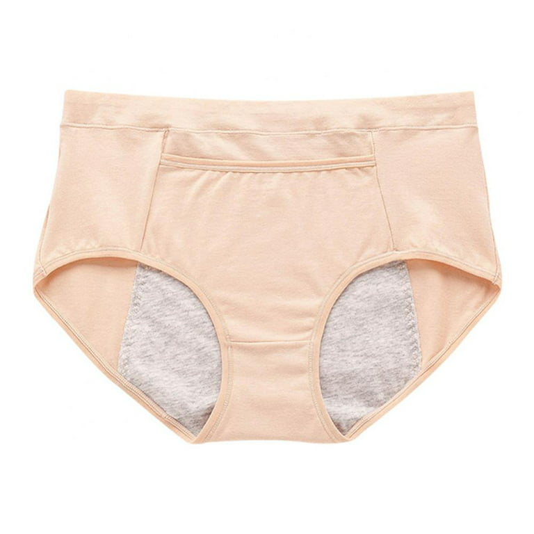 Womens Underwear Front Pocket, Menstrual Period Underwear for Women Girls  Cotton Panties Mid Waist Comfortable Easy Clean Briefs