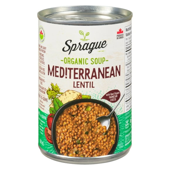 Sprague Organic Mediterranean Lentil Soup, 398ml Reheat and Serve
