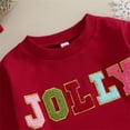 thumbnail image 5 of Mercatoo Toddler Baby Girl Christmas Long Sleeve Crewneck Sweater Tops Letters Embroidery Sweatshirt Fall Pullover Tops, 5 of 7