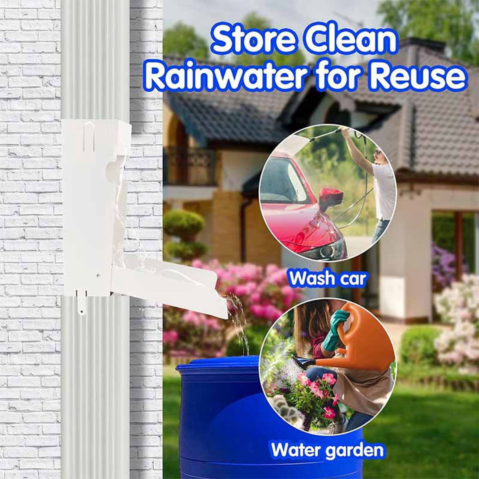 Metal Rainwater Collector for 3*4 Inch Downpipe Easy to Install for Water Reuse and Saving