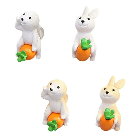 

4 Pcs Plastic House Garden Buildings Rabbit Riding Carrot Accessories Decorations