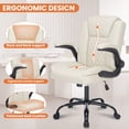 thumbnail image 3 of Fantasylab Executive Ergonomic 300LBS PU Leather Home Office Desk Chair, Computer Desk Chair with Adjustable Armrest,WHITE, 3 of 10