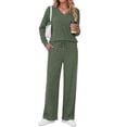 thumbnail image 2 of Fantaslook Two Piece Lounge Sets for Women Vacation Travel Fall Outfits V Neck Tops Wide Leg Pants Matching Sets Women Clothing, 2 of 9