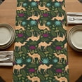 thumbnail image 5 of Table Runners 90 Inches Long Dress Scarves, Retro Desert Camel Farmhouse Coffee/Dining/Kitchen Table Runner for Living Room, Tropical Animal Aloe Vera Leaves Dark Green 13x90 Inch, 5 of 9
