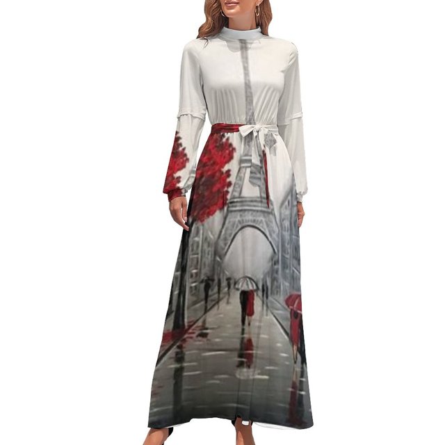 Vestido largo de diseño francés, vestidos de moda para mujer, vestido vintage para playa
