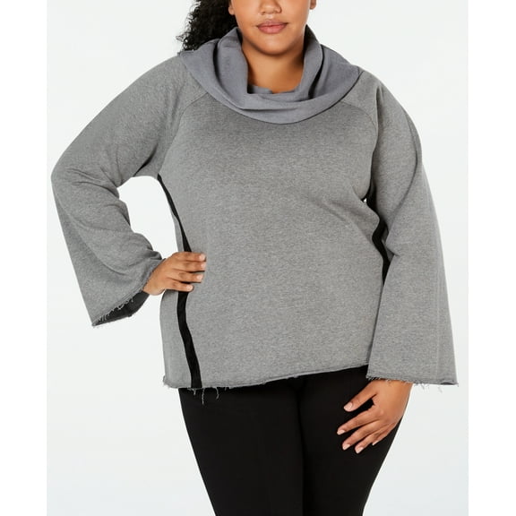 Ideology Womens Plus Size Cowl Neck Wide Striped Top Size 2X