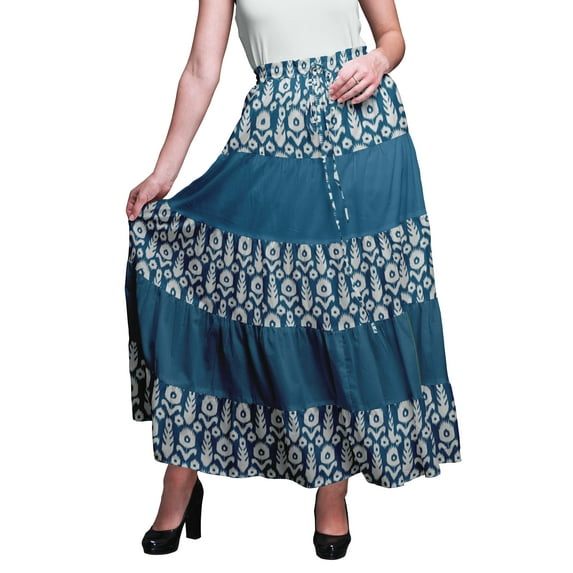 Bimba Skirts For Women Long Length Cotton Printed Maxi Boho Summer Skirt