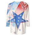 thumbnail image 5 of Meichang American Flag Tshirts Shirts for Women 4th of July Stars and Stripes Graphic T Shirts 3/4 Sleeve Crew Neck Patriotic Tshirts Shirts Three Quarter Length Blouses, 5 of 6