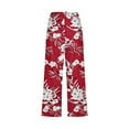 thumbnail image 3 of Women Capri Linen Cropped Trousers Hawaiian Beach Pants with Pocket Boho Floral Print Jogger Baggy Vintage High Waisted Jogging Bottoms Loose Fit Classic Tracksuit Loungewear Sportswear, 3 of 4