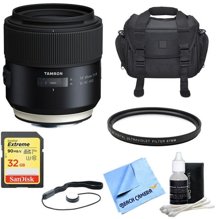 Tamron SP 85mm f1.8 Di VC USD Lens for Canon Full-Frame EF Mount Cameras includes Bonus SanDisk 32GB SDXC Memory Card and