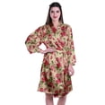 thumbnail image 1 of Moomaya Printed Womens Kimono Robes Short Satin Silk Bridal Robe Loungewear, 1 of 7