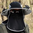thumbnail image 4 of Soumake Solar Fan Hat with Neck Flap Face Guard Wide Brim UV Cooling Fan Fishing Hat Rechargeable Foldable Men Outdoor Fisherman Hiking Sun Hat, 4 of 8