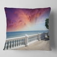 thumbnail image 2 of Designart Stone Balcony with Ocean View - Seashore Photo Throw Pillow - 18x18, 2 of 5