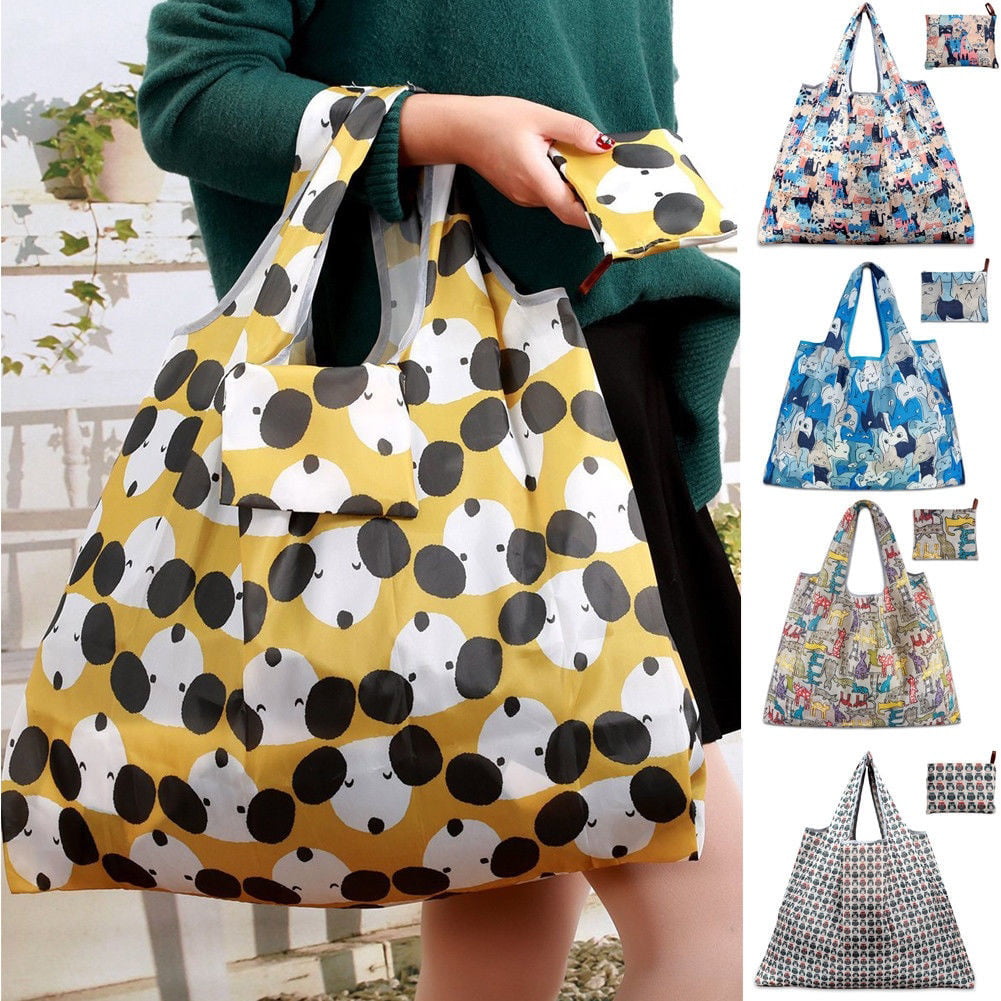 5Pcs Lady Foldable Recycle Bag Eco Reusable Shopping Bag Fruit Vegetable Grocery 